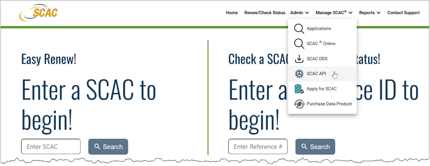 Figure 5-18 SCAC API Menu Option.png