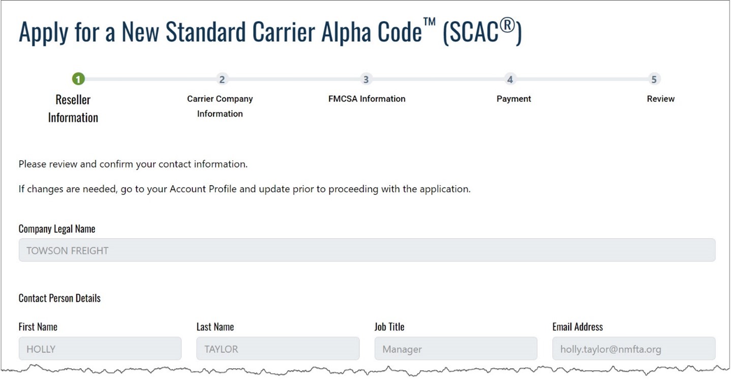 Figure 12-11 Reseller Information on Apply for a SCAC Applicaiton.jpg